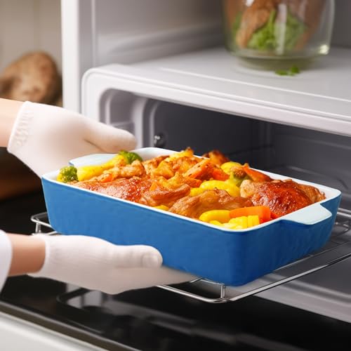 Ceramic Baking Dish with Handles, 9x13 Oven Casserole Pan Q16283