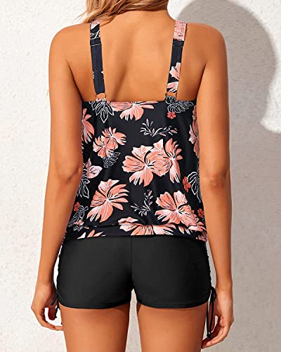 Blouson Tankini Swimsuits for Women 2 Piece with Boyshorts M608260