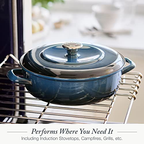 Enameled Cast Iron Casserole Braiser with Lid, 4QT, Round A83622