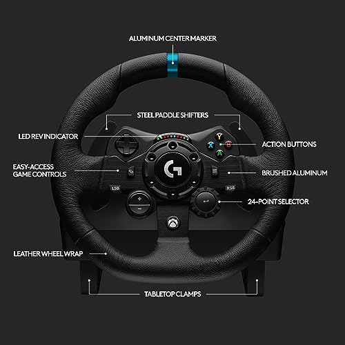 Racing Wheel and Pedals with Force Feedback, Gaming Steering Wheel for PS5, PS4, PC, Mac, Black W946