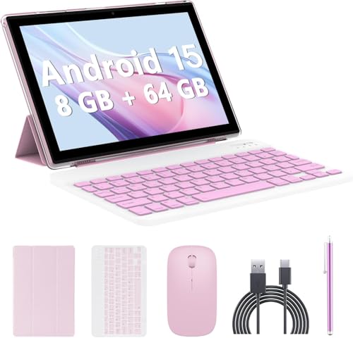 10 inch 2 in 1 Tablet with Keyboard Mouse Case Stylus, 8GB+64GB, IPS Touch Screen G53405
