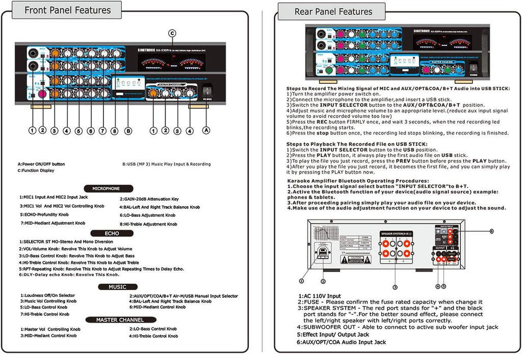 Professional 1500W Mixing Amplifier Karaoke with Bluetooth and Voice Recording Q7749