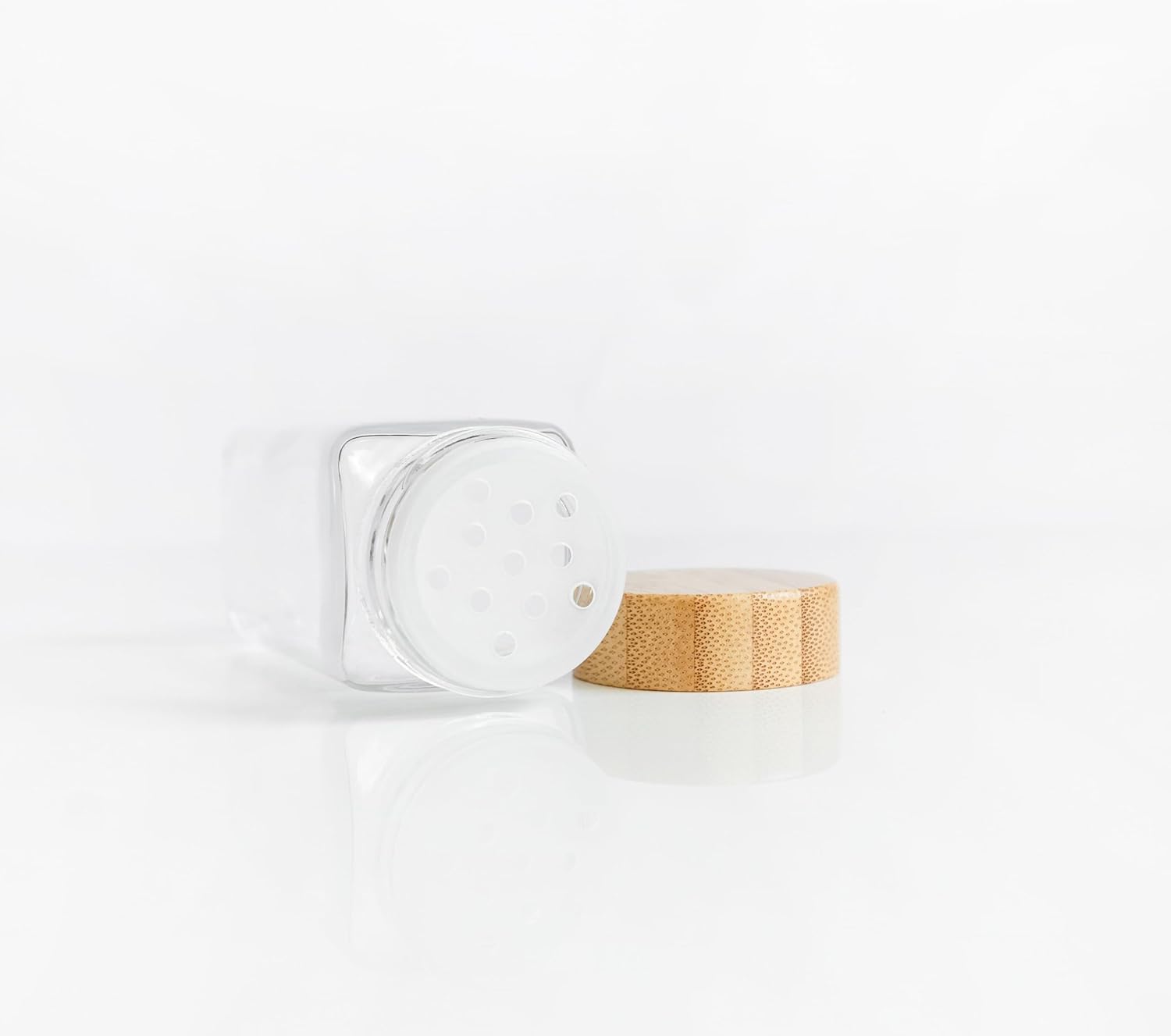 Glass Spice Jars with Bamboo Lid, 4oz Empty Seasoning Containers with Labels O351897
