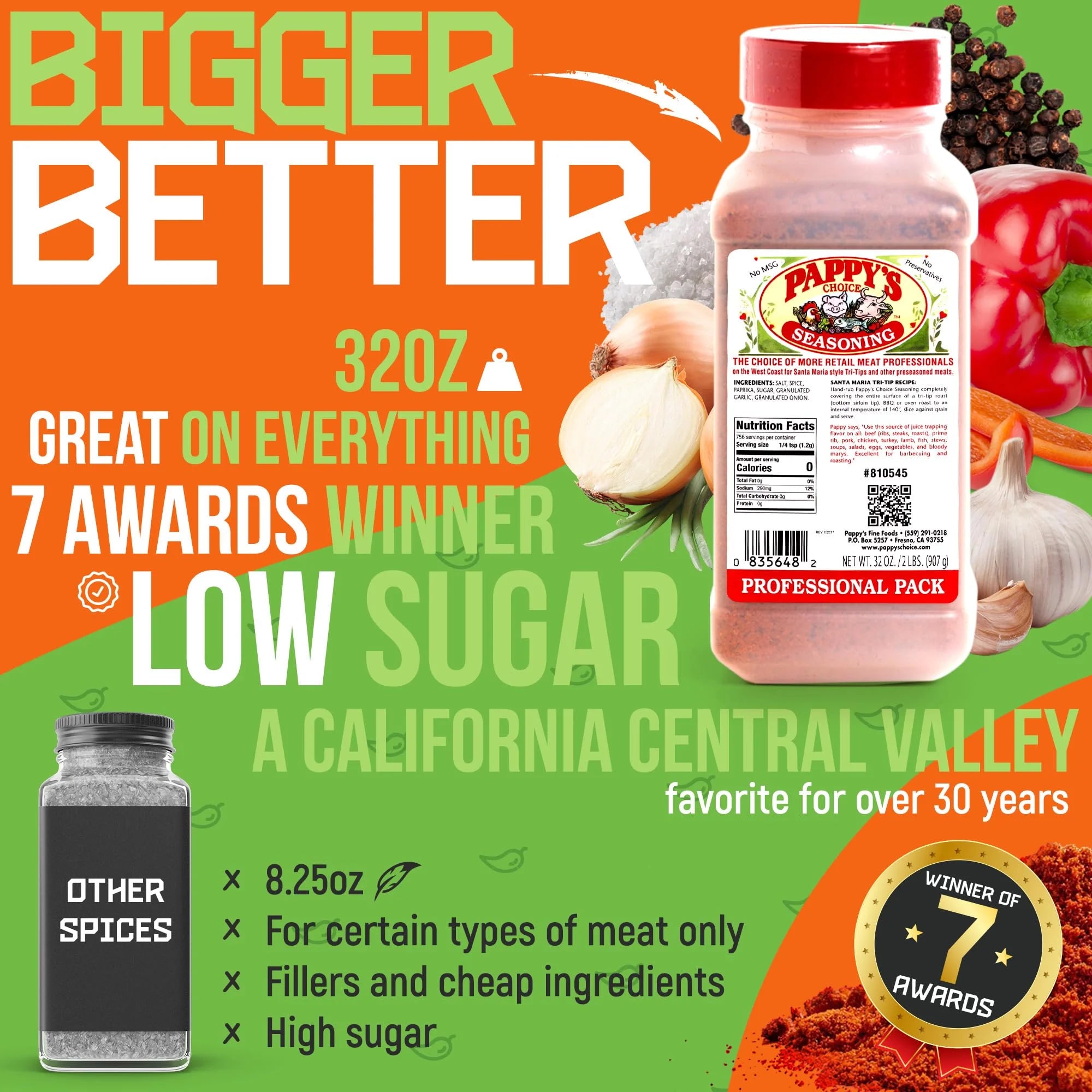 Original Seasoning for BBQ, Smoked Brisket, Steak, Chicken and Seafood C7210