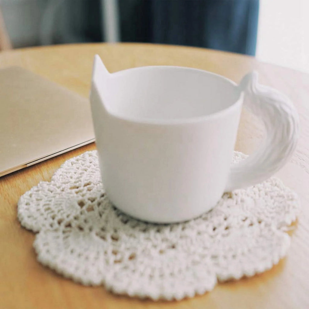 4PCS 8.6 Inch Round Lace Doilies Handmade Cotton Placemats V291