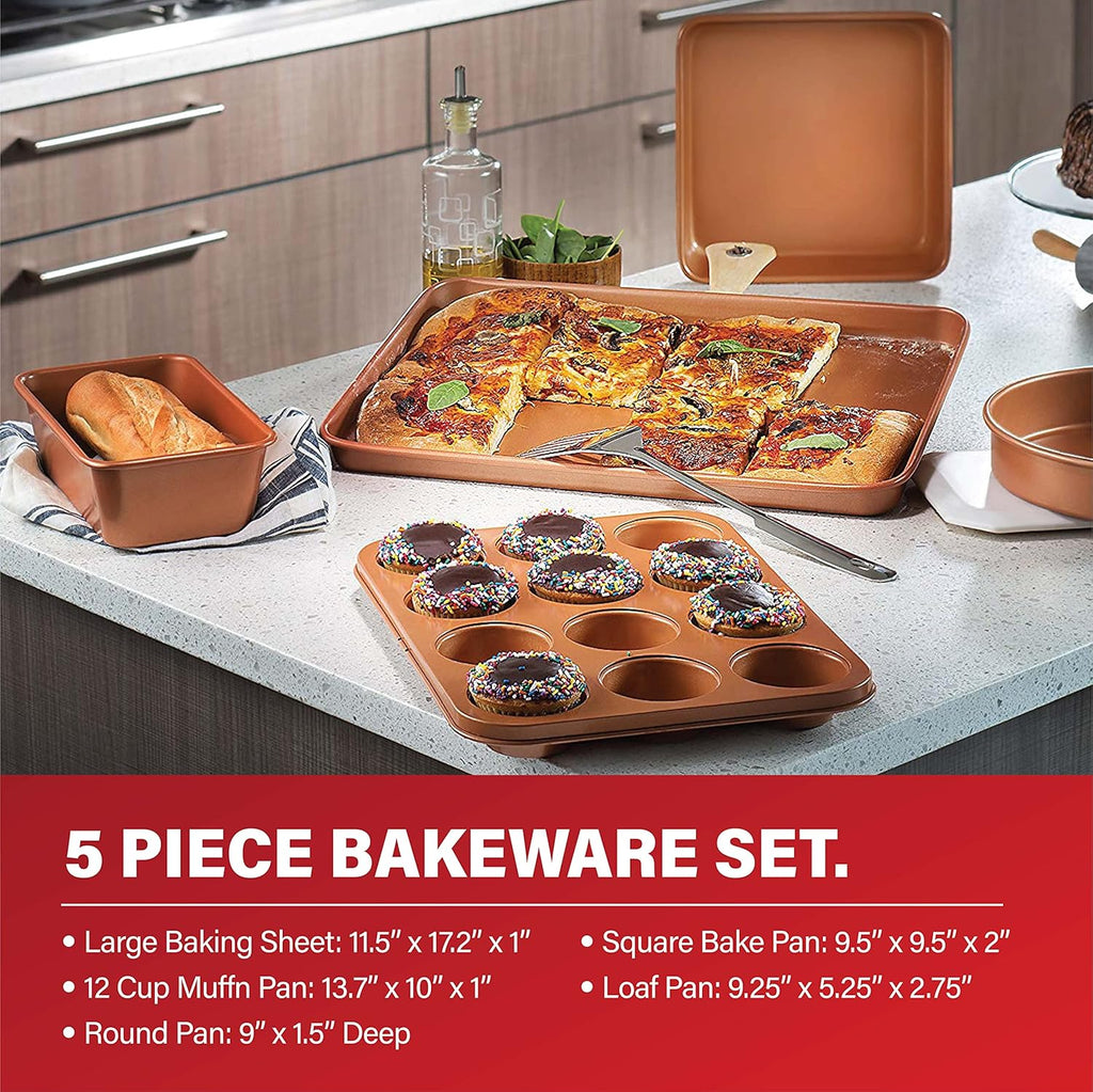 Nonstick Pots and Pans Set with Bakeware and Stock Pot M10271