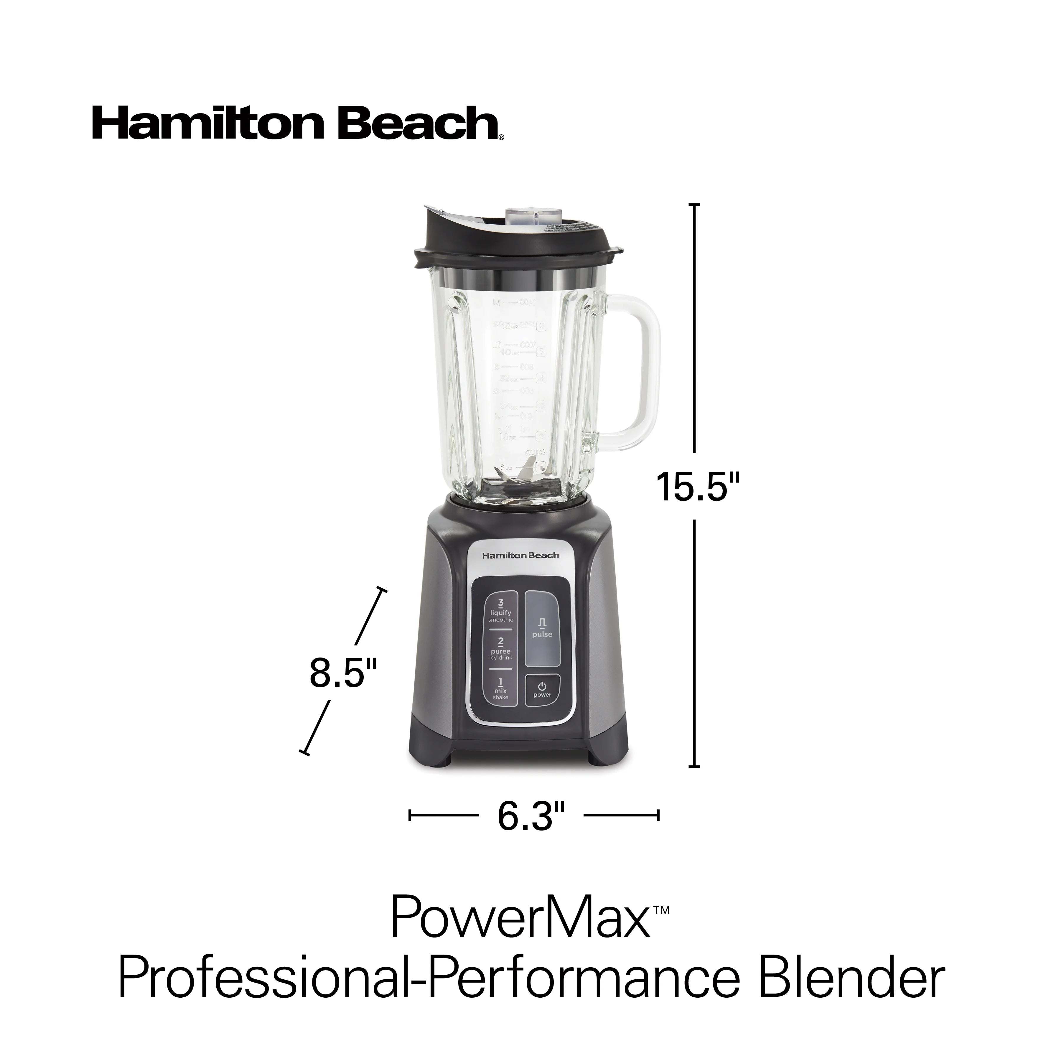 Professional-Performance Blender for Shakes and Smoothies, 48oz Glass Jar, 1680 Watts E18847