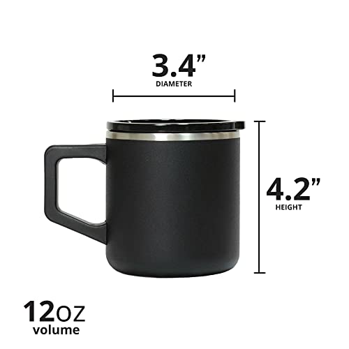 Insulated Coffee Mug with Lid & Handle, Triple Wall Stainless Steel, 16oz X529