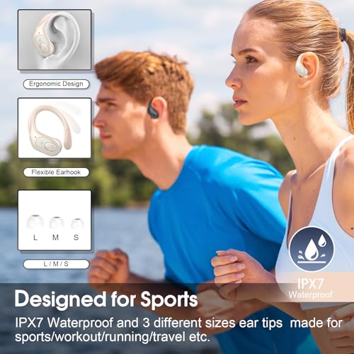 Wireless Earbuds Bluetooth 5.4 with Earhooks, IPX7 Waterproof P475856