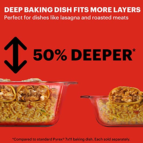 Deep Glass Baking Dish with Plastic Lid, 8x8 V430479