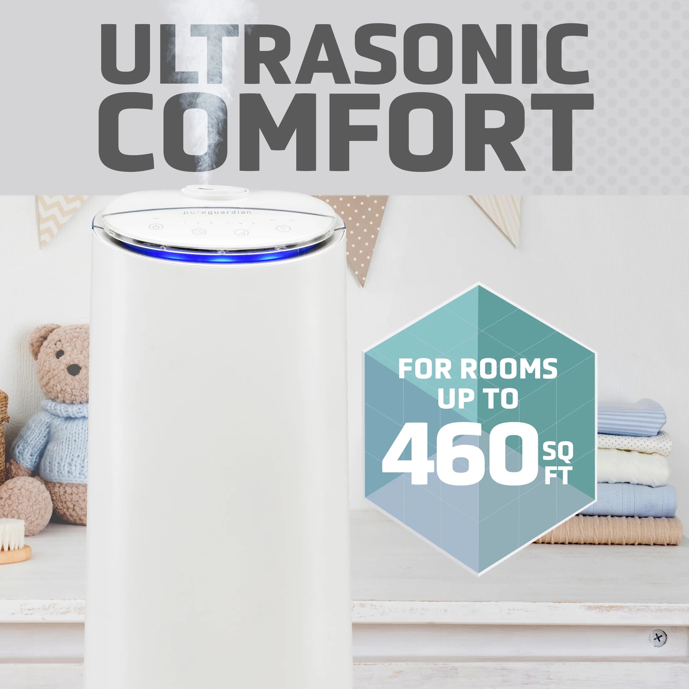 Warm and Cool Mist Ultrasonic Humidifier with Aroma Tray H991507