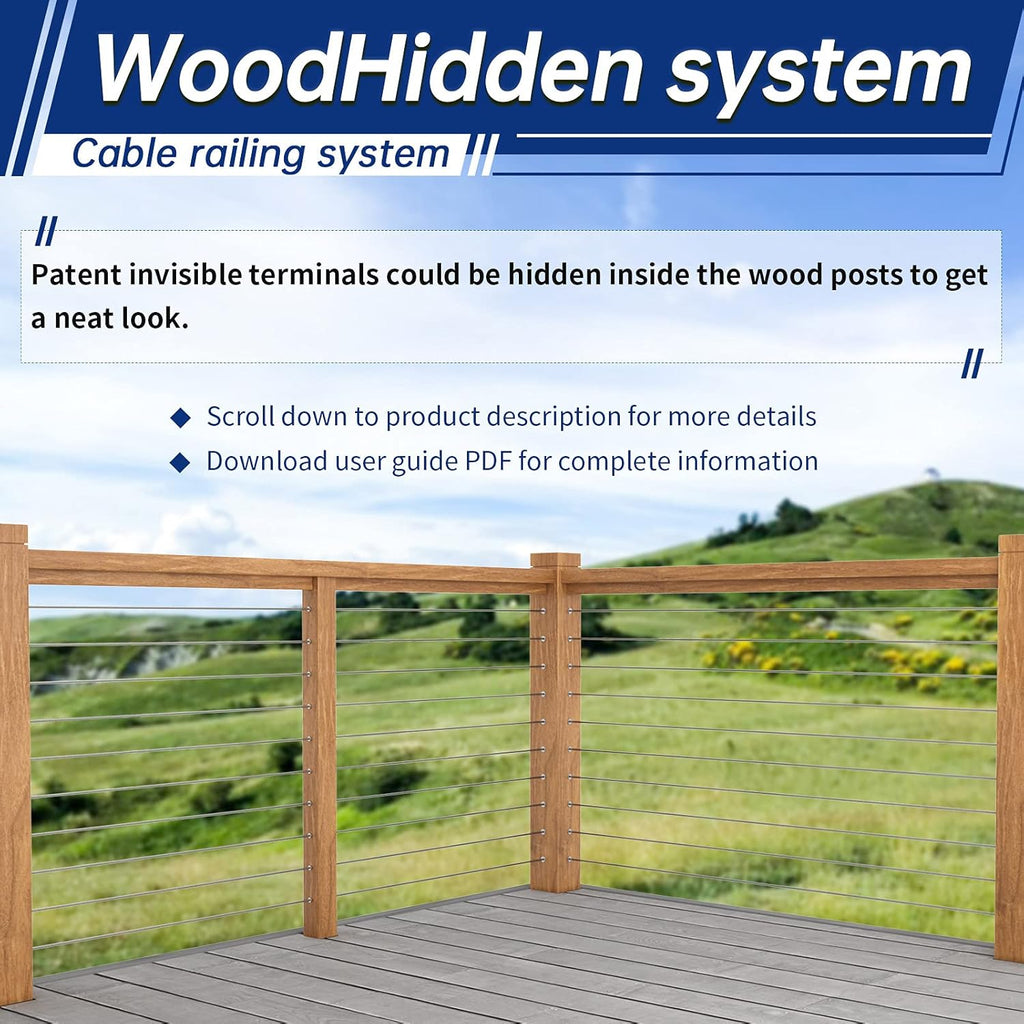 Drill Guide for Cable Railing Wood Post, Multi-Angle Visible Jig, Fit 30 45 90 Degree Deck Stair Installation L26562