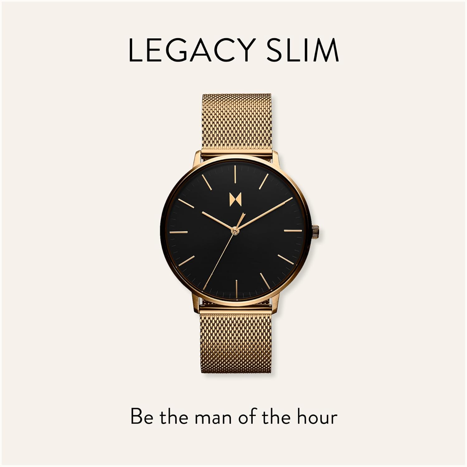 Men’s Slim Analog Watch - Minimalist, Water Resistant Dress Watch B644048