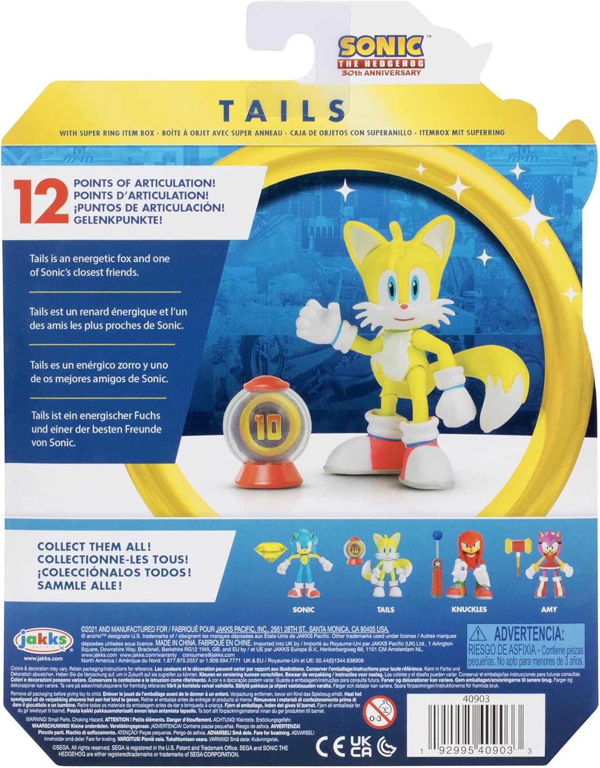 4-Inch Action Figure Modern Tails with Ring Item Box Collectible Toy Y2757