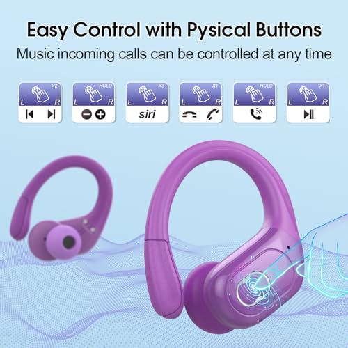 Wireless Earbuds Bluetooth 5.4 with Earhooks, IPX7 Waterproof P475856