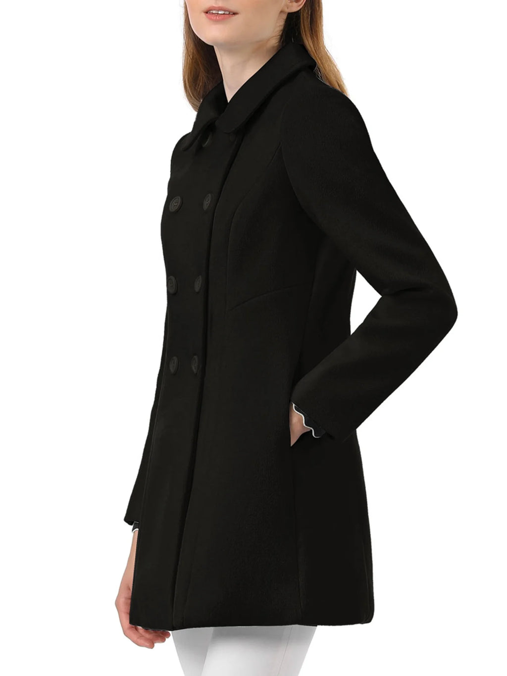 Women's Peter Pan Collar Double Breasted Winter Trench Coat V688