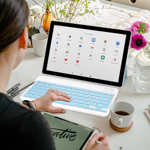 10 Inch Android 14 Tablet with Keyboard, 8GB RAM, 64GB Storage H38978