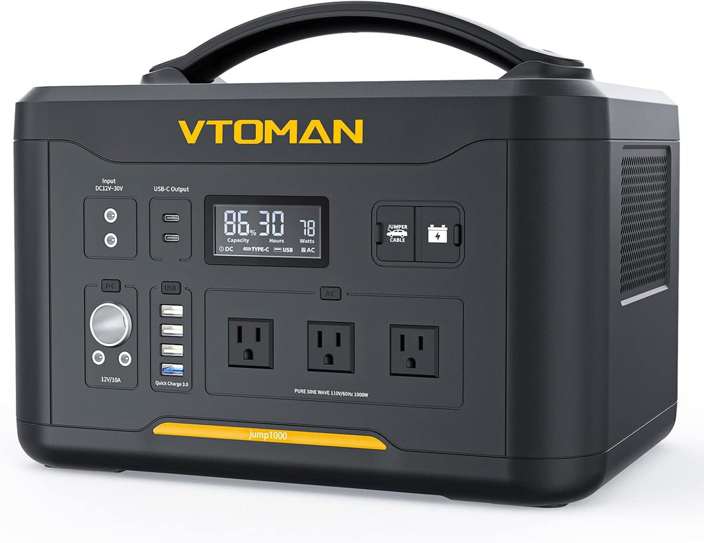Portable Power Station 1000W, 1408Wh LiFePO4 Battery Generator with AC Outlets P485883