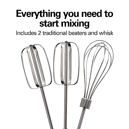 Electric Hand Mixer, 6 Speeds, 300 Watts, Includes Whisk and Storage Clip F402932
