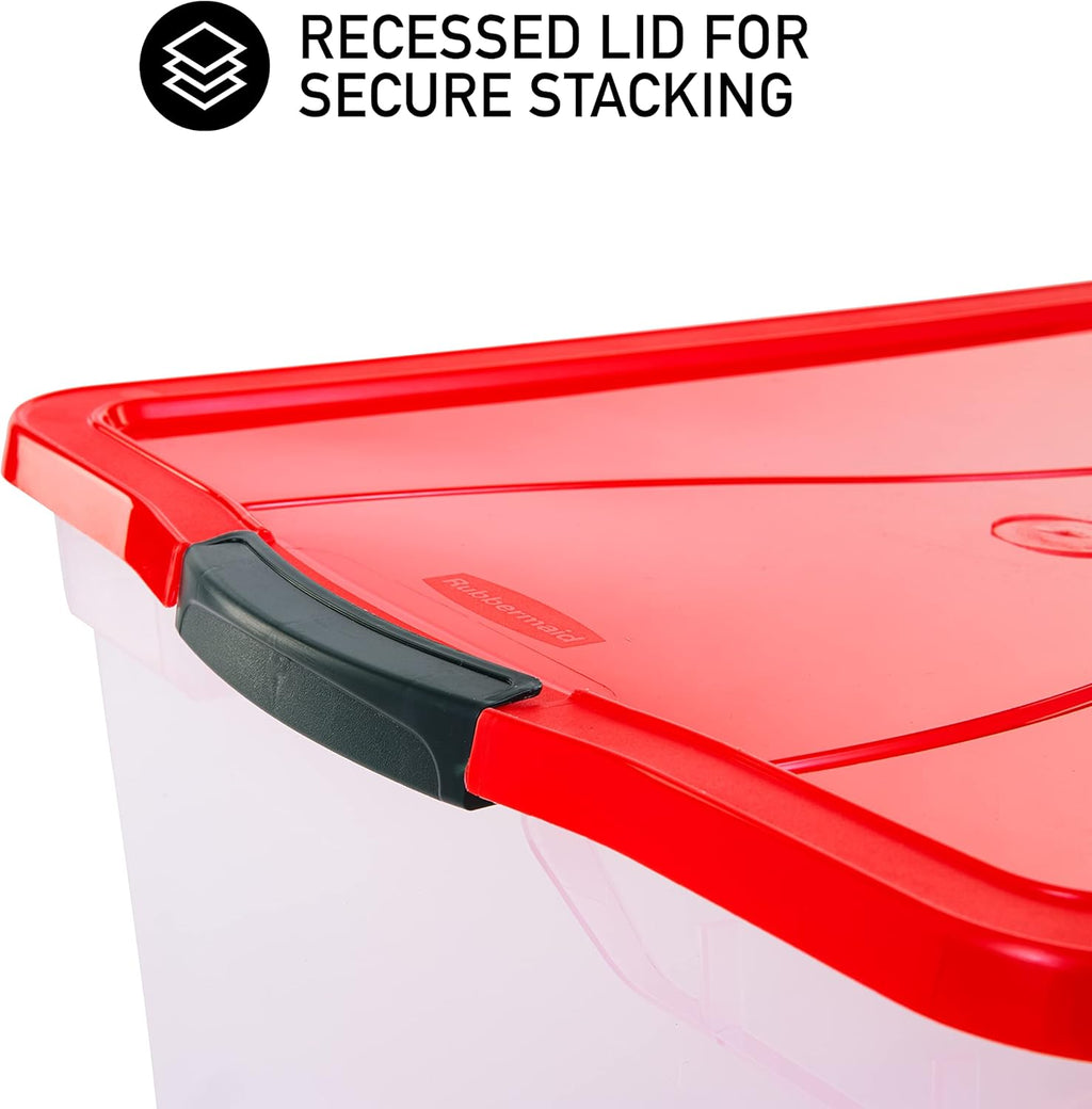 Clear 71 QT Stackable Storage Containers with Latching Lids, Pack of 4 I15320