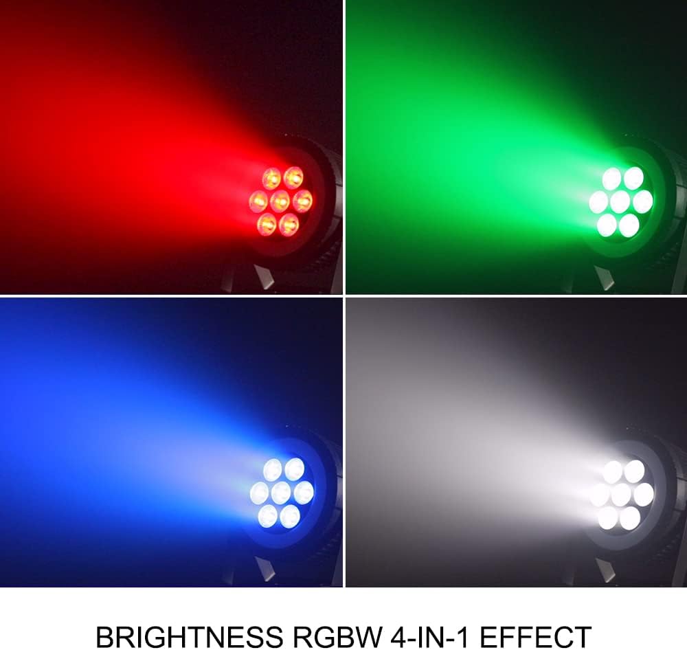 LED Par Light 7x10W RGBW 4-in-1 with DMX and Sound Activation for Stage and Party D10967