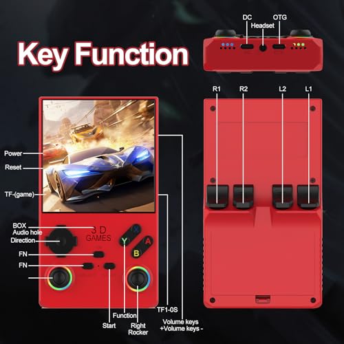 Handheld Game Console 4.0 Inch IPS Screen Retro Portable Arcade Y95927