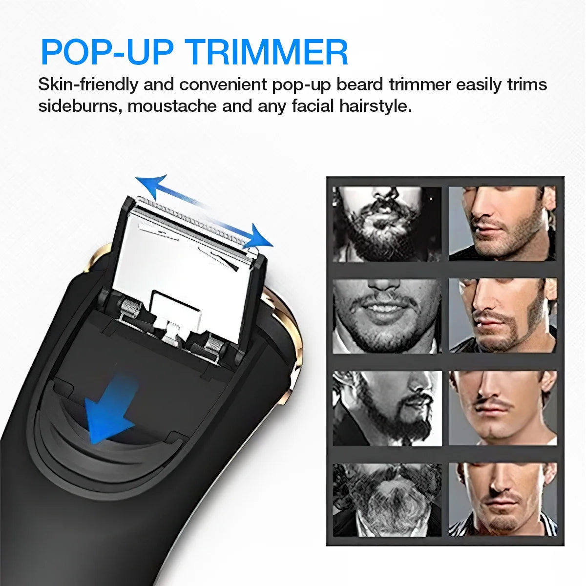 Electric Razor for Men, IPX7 Waterproof Wet and Dry Shaver with Beard Trimmer A275