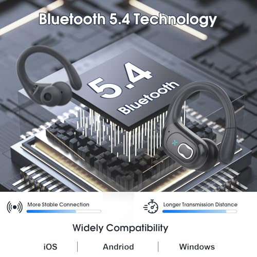 Wireless Earbuds Bluetooth 5.4 with Earhooks, IPX7 Waterproof P475856