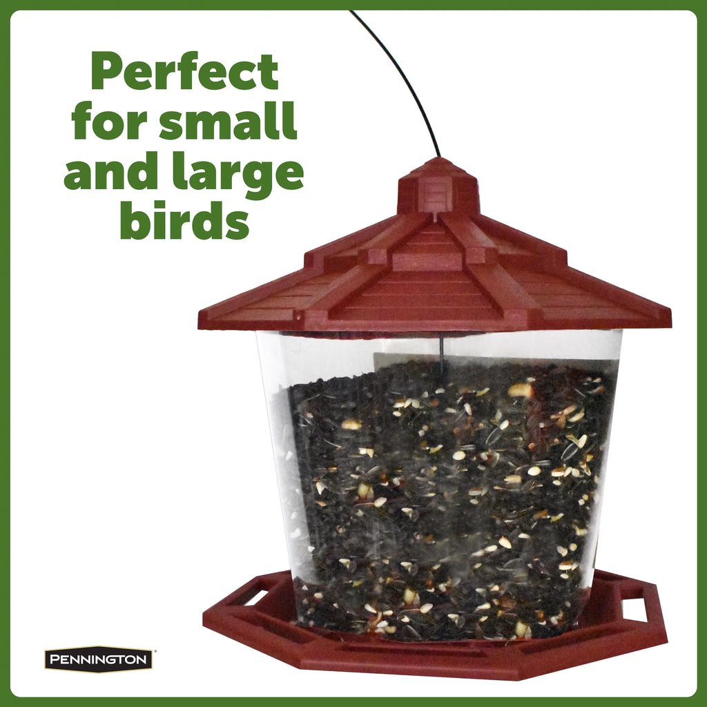 Red Recycled Plastic Wild Bird Hopper Feeder, 7 lb, 2 Pack K418