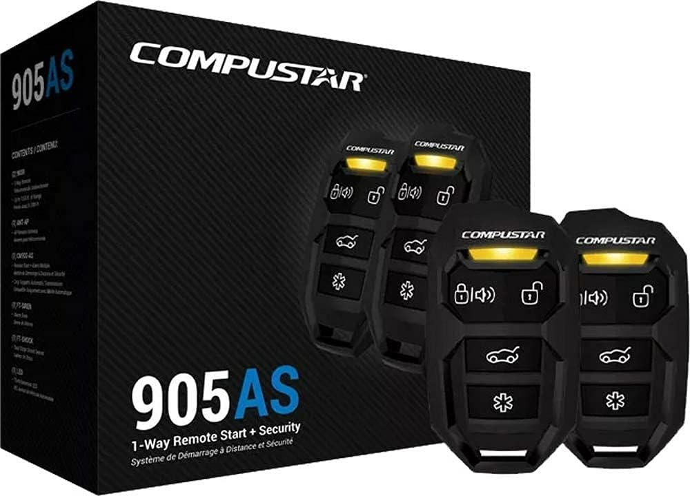 Com Compustar CS905-AS 1500ft Range 4 Button 1 Way Alarm & Remote Start System