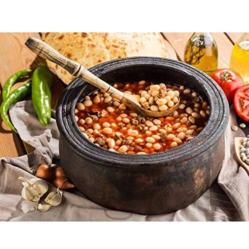 Clay Cooking Pot with Lid for Stove Top, Unglazed Traditional Casserole Q927