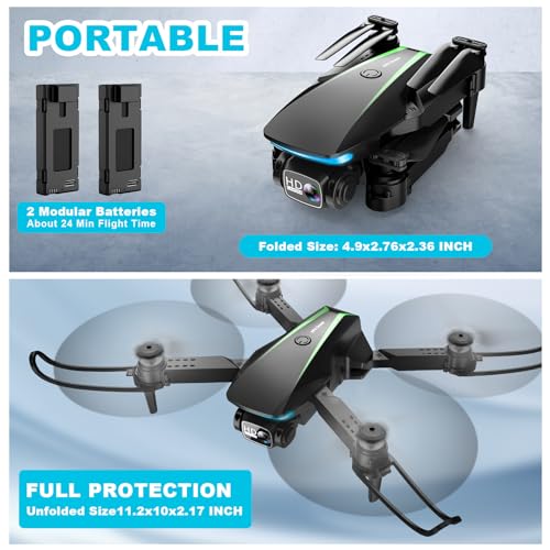 Foldable Drone with 1080P HD Camera, 2 Batteries and Carrying Case B5472