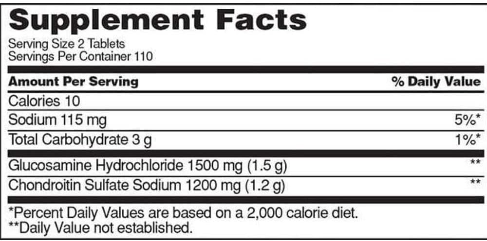 Glucosamine 1500mg with Chondroitin 1200mg, 220 Tablets, 2-Pack J42397