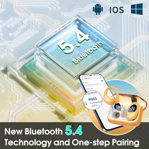Wireless Earbuds Bluetooth 5.4 with Earhooks, IPX7 Waterproof P475856