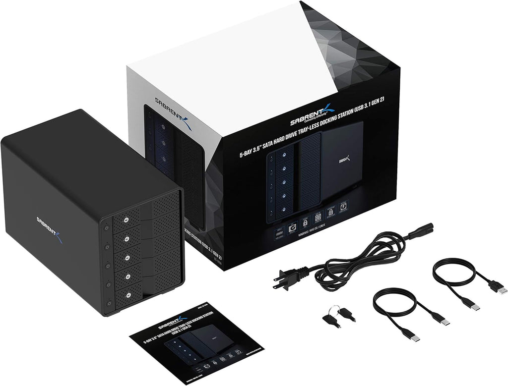 USB 3.0 to SATA Dual Bay External Hard Drive Docking Station for 2.5/3.5in HDD SSD with Cloner Function J42226