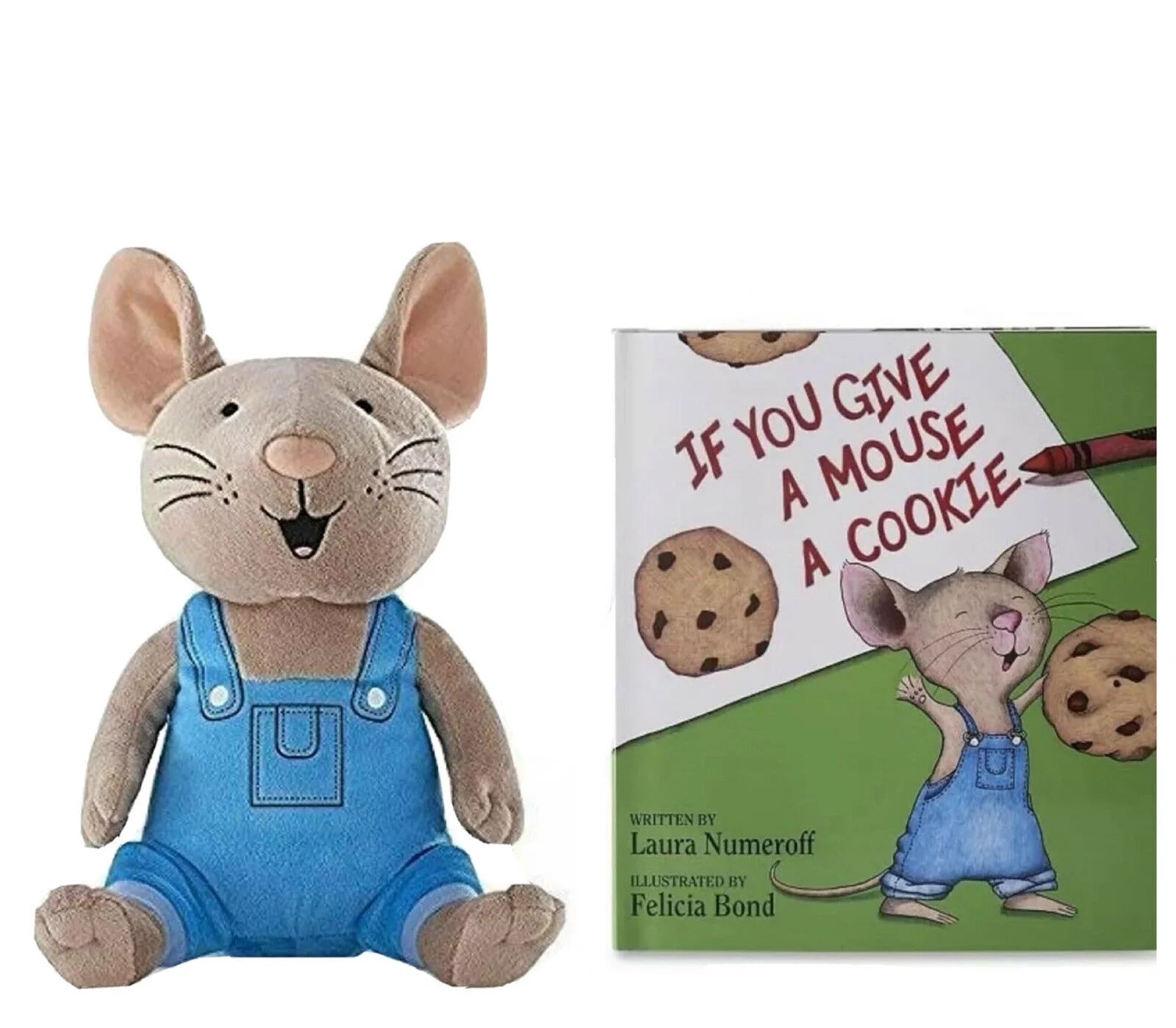 If You Give a Mouse a Cookie Stuffed Animal & Book Set Kohls 12" Soft Stuffed New