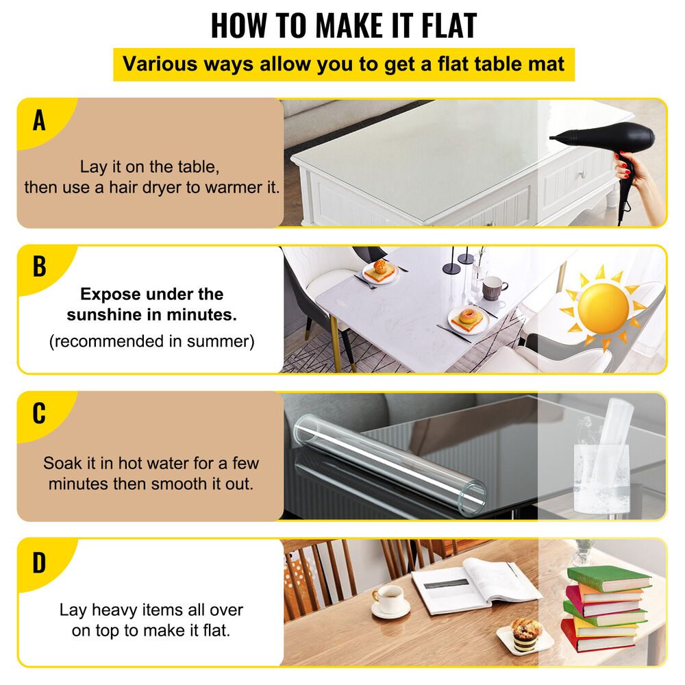 PVC Table Mat Waterproof Transparent Desk Protector H5803