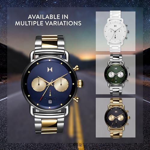 Analog Watch for Men - Vintage Chronograph, Water-Resistant 5 ATM, Stainless Steel Q970