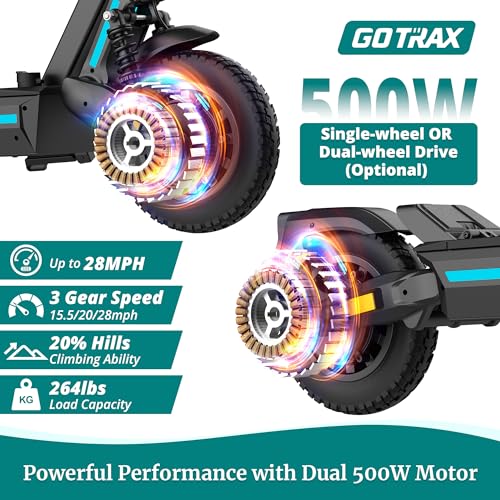 Off-Road Electric Scooter for Adults, 10" Tubeless Tires, 25 Miles Range, Dual 500W Motor, Foldable S312917