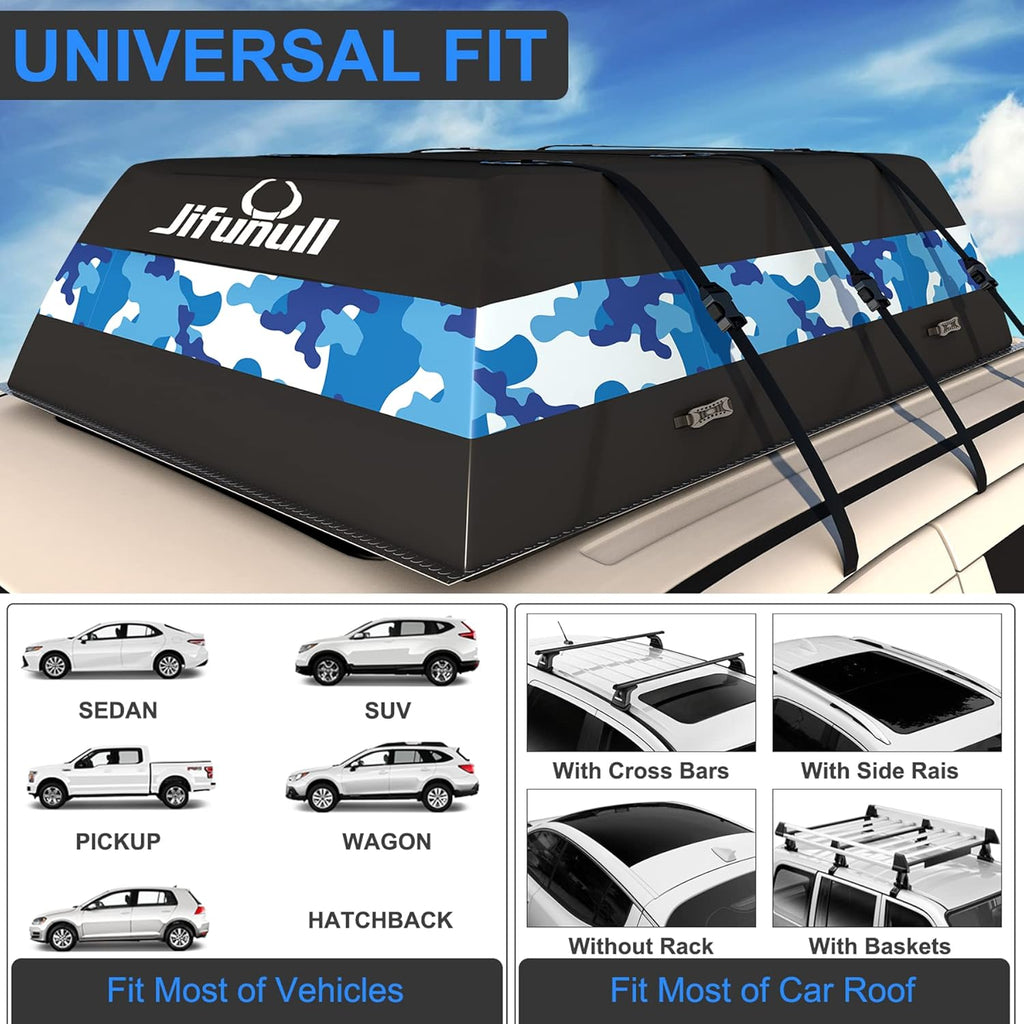 Rooftop Cargo Carrier Bag 21 Cubic Feet, Waterproof Soft-Shell Roof Rack with Anti-Slip Mat M640
