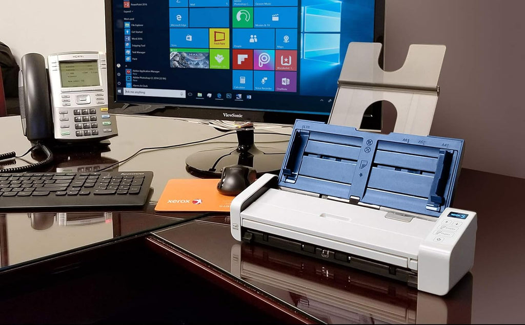 Portable Duplex Document Scanner, Blue & White C315