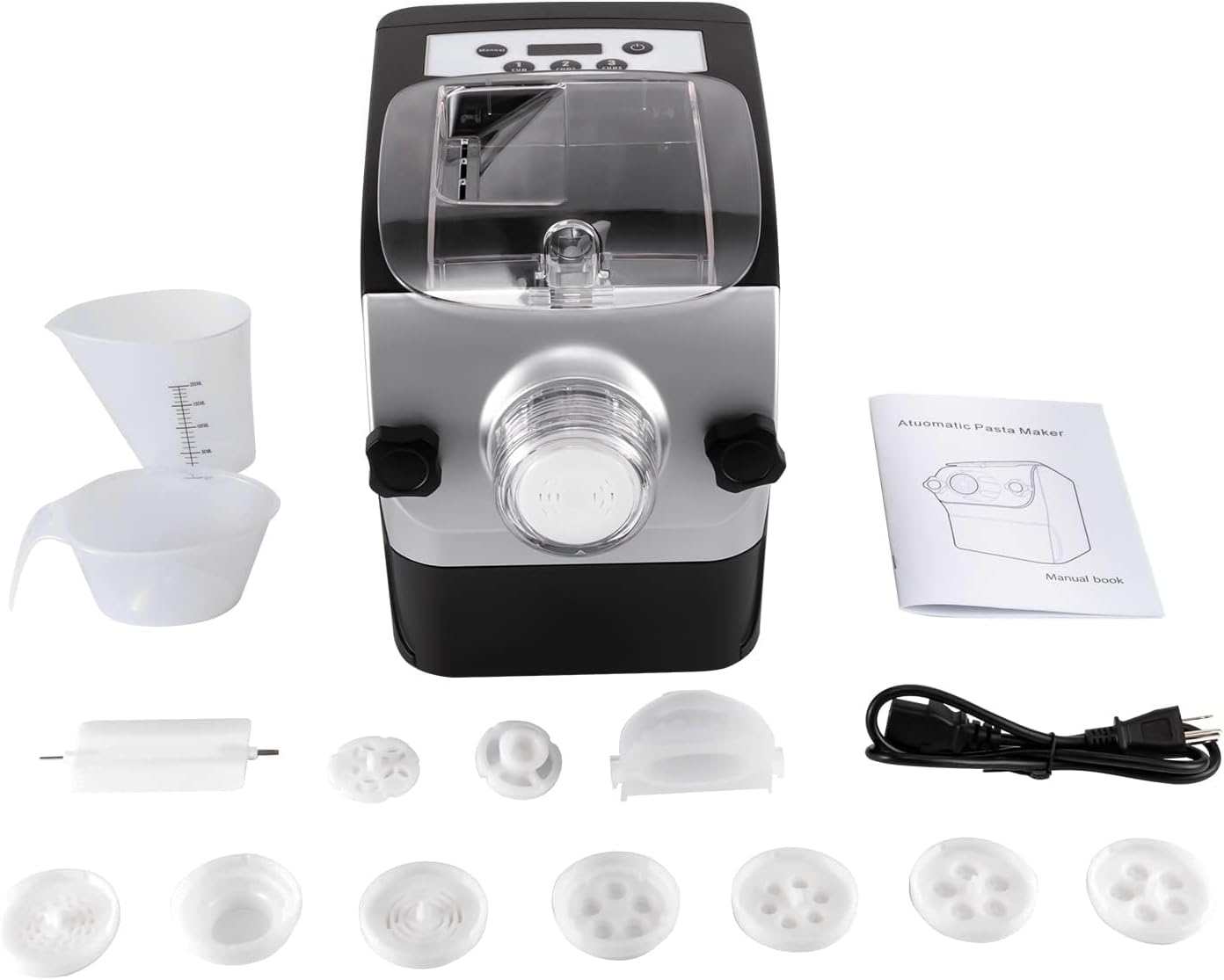 Electric Pasta Maker Machine, Automatic Noodle Maker with 8 Moulds I390458