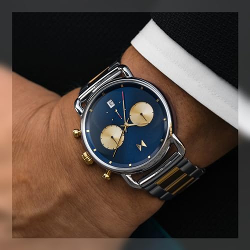 Analog Watch for Men - Vintage Chronograph, Water-Resistant 5 ATM, Stainless Steel Q970