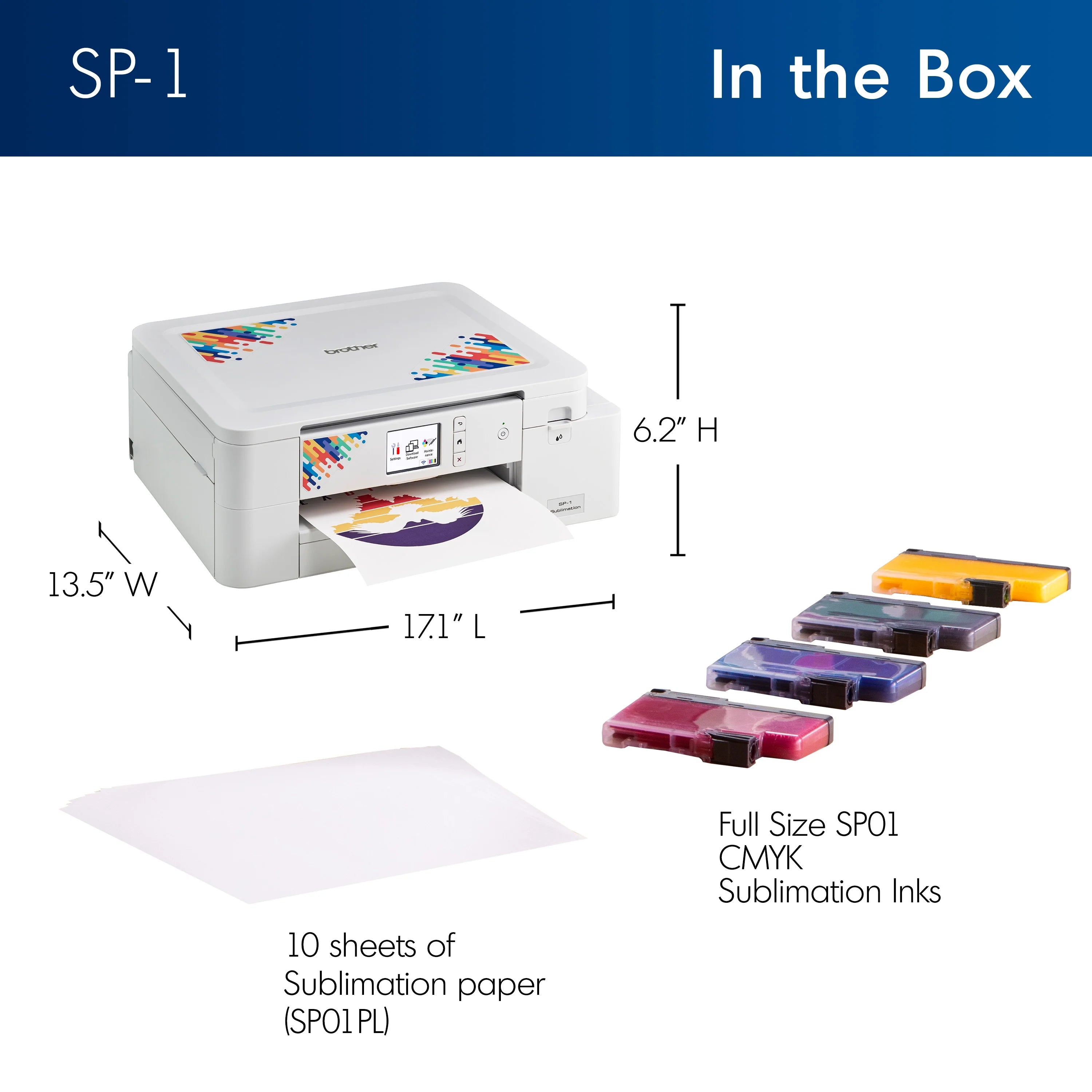 Sublimation Printer and 4-Color Ink Cartridge Set X13375