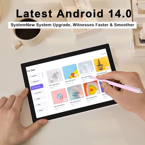 10 Inch Android 14 Tablet with Keyboard, 8GB RAM, 64GB Storage H38978