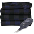 Sunbeam Fleece 60" x 50" Electric Heated Navy Buffalo Plaid Throw Blanket, 1 Each
