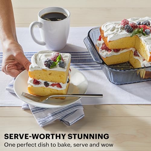 Tinted Glass Baking Dish with Lid, Oblong Casserole Pan I673070