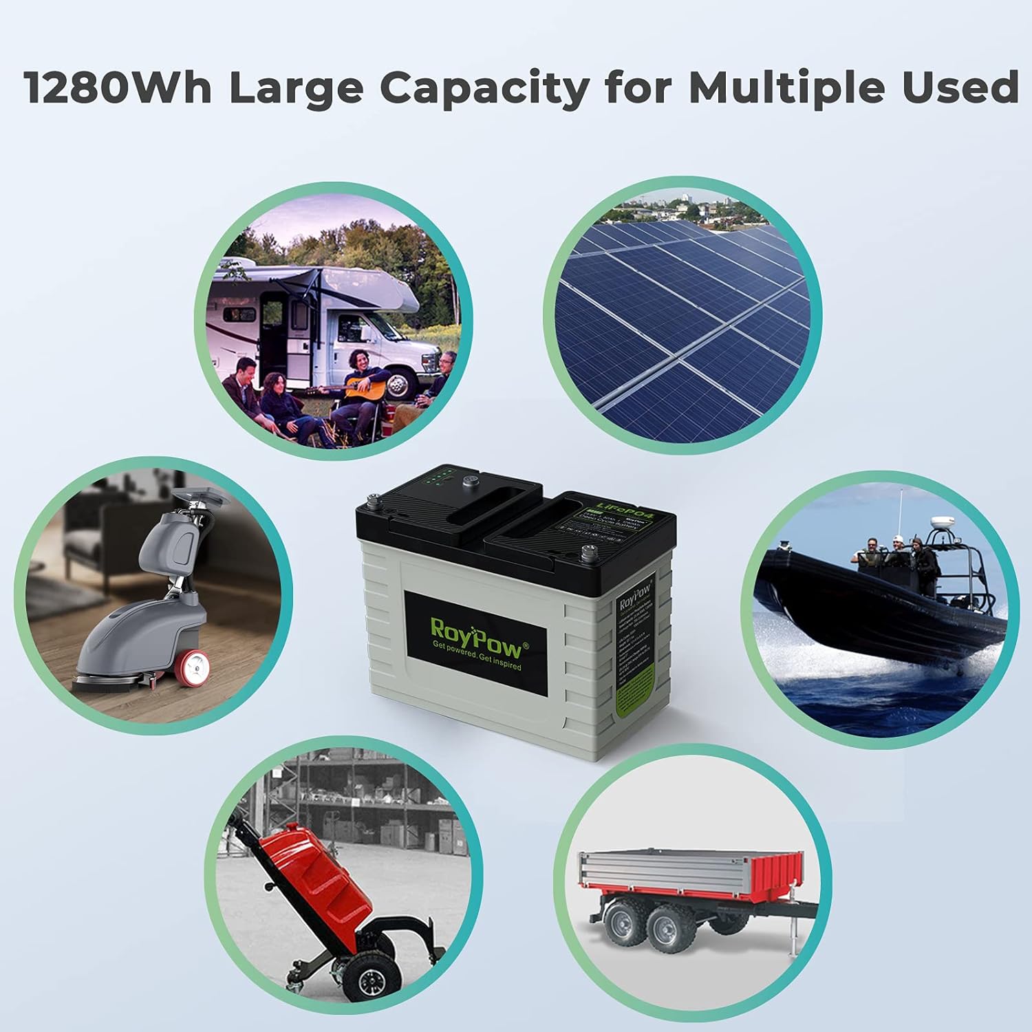 24V 50Ah Lithium Iron Phosphate Battery Rechargeable LiFePO4 Battery Pack D377794