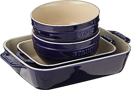 Ceramic 4-Piece Baking Dish and Bowl Set - White T177017