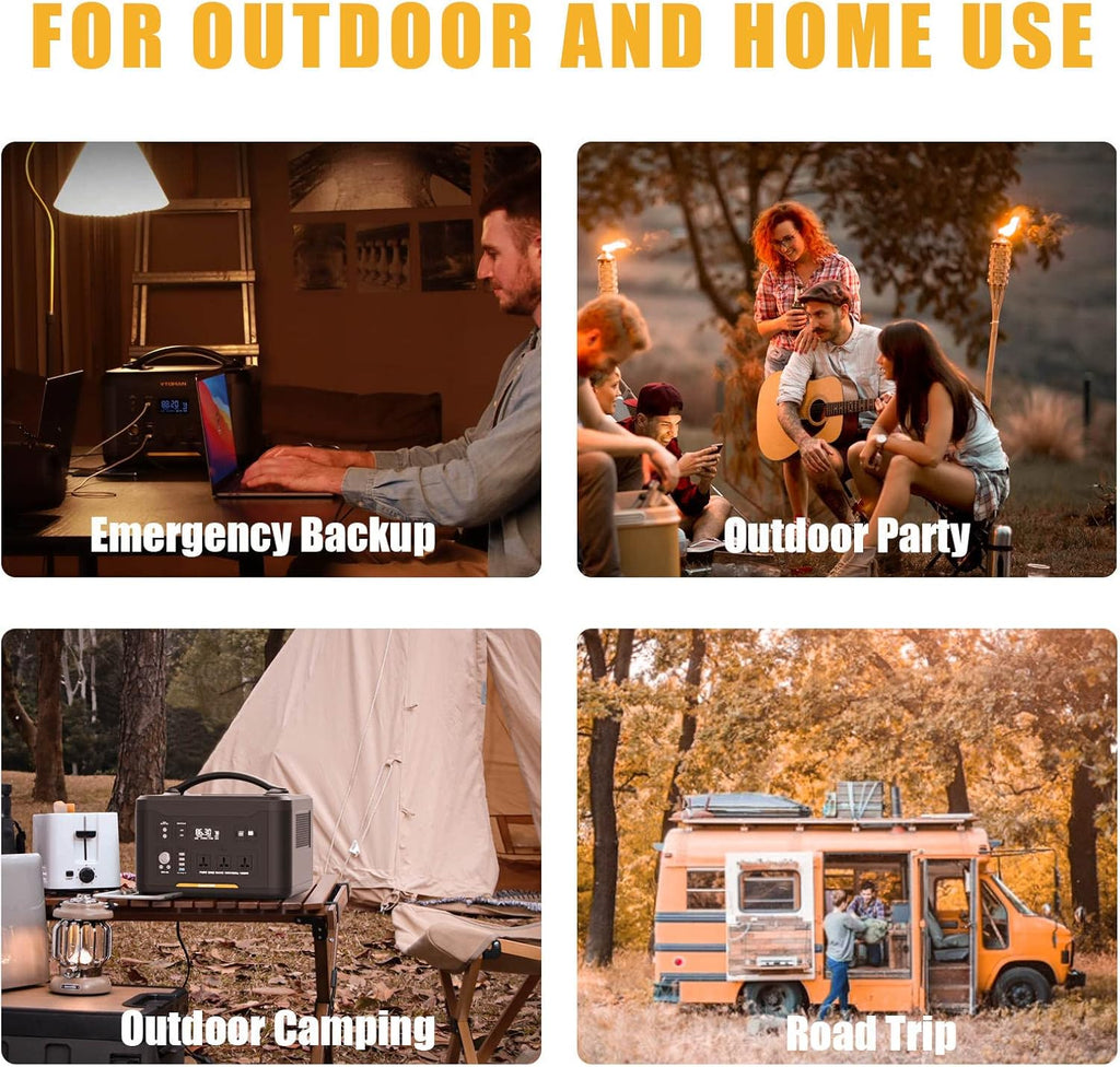 Portable Power Station 1000W, 1408Wh LiFePO4 Battery Generator with AC Outlets P485883